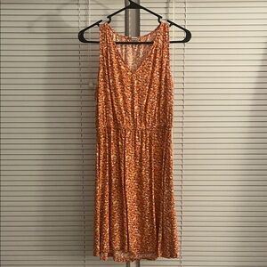 Old Navy Sleeveless Orange Floral V-Neck Women's Dress